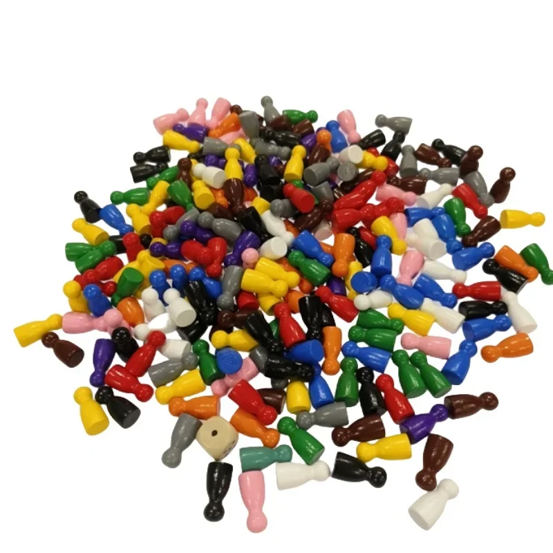 Board Game With Questions - 100 Pcs Colorful Wooden Chess Markers