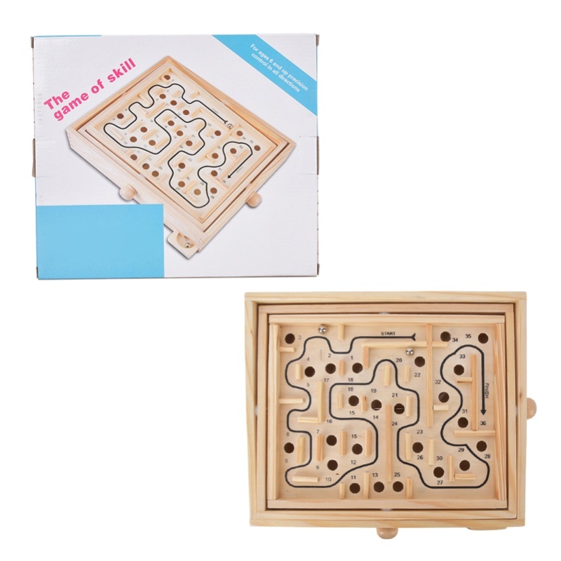 Board Game For Kids - Adult Kid Wooden Educational Maze Brain