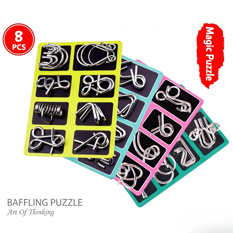 8 Pieces Metal Puzzle Set Clas - đánh giá và giá Board Game For Kids