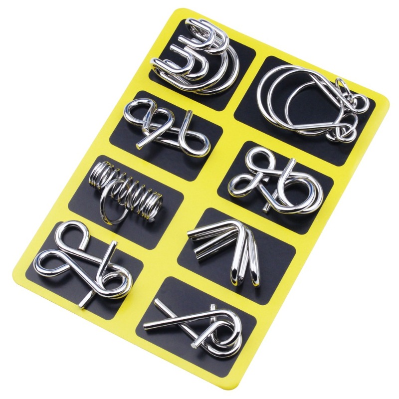 8 Pieces Metal Puzzle Set Clas - đánh giá và giá Board Game For Kids